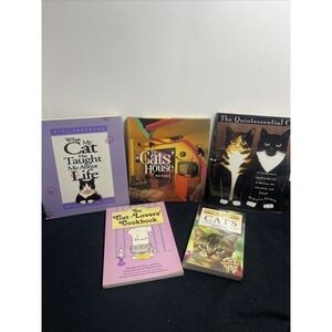 Cat Book Bundle 5 Books Misc Titles & Authors *READ NOTES*